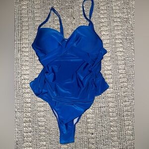 SHEIN Cobalt Blue One-Piece Swimsuit